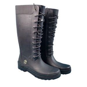 Timberland Black Lace-Up Women's Boots (Size 10)